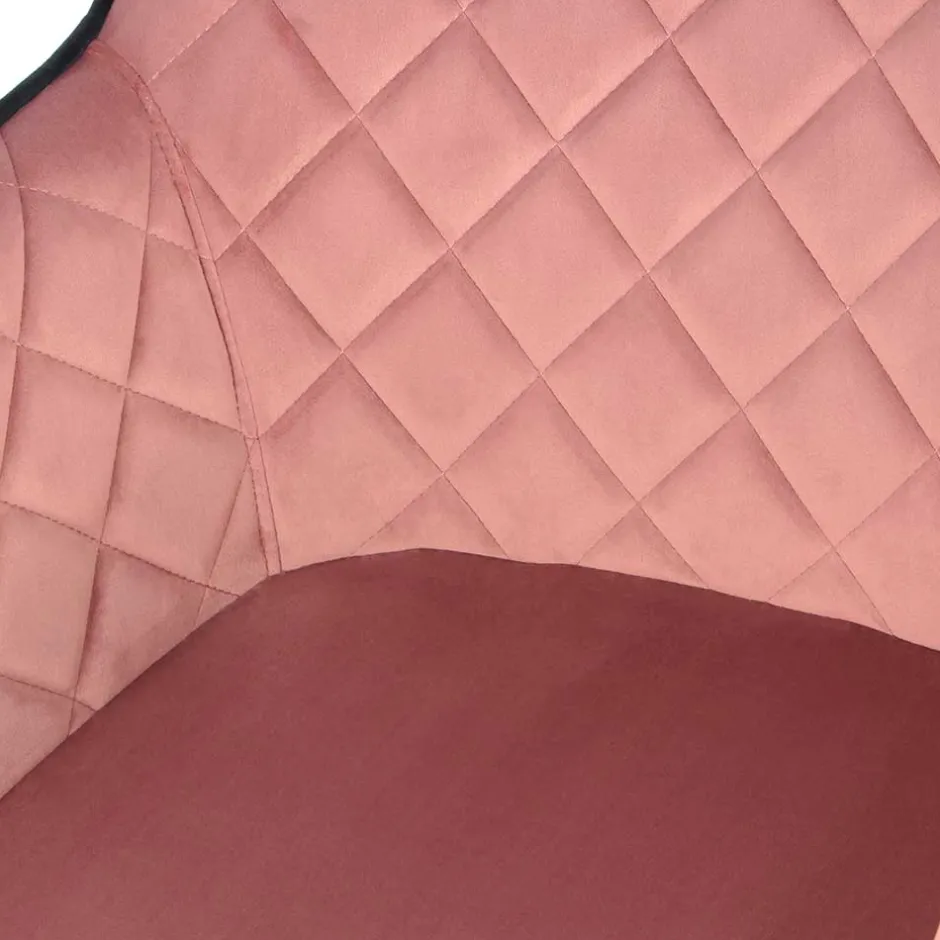 Polsterstuhl mit Armlehnen in Rosa Schwarz - Elliot^Wohnen Sale