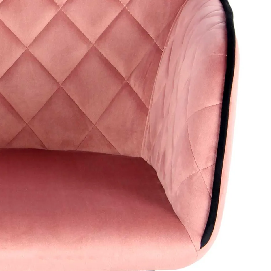 Polsterstuhl mit Armlehnen in Rosa Schwarz - Elliot^Wohnen Sale