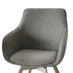 Wohnen Polsterstuhl mit Armlehnen in Beigegrau - Diadoro (2er Set)