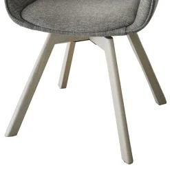 Wohnen Polsterstuhl mit Armlehnen in Beigegrau - Diadoro (2er Set)