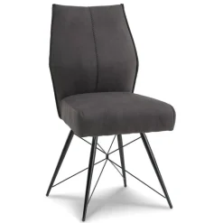 Wohnen Polsterstuhl-Duo in Dunkelgrau - Aturin (2er Set)