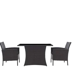 Polyrattan Tischgruppe für 2 Personen - Eneriffo (dreiteilig)^Wohnen Discount