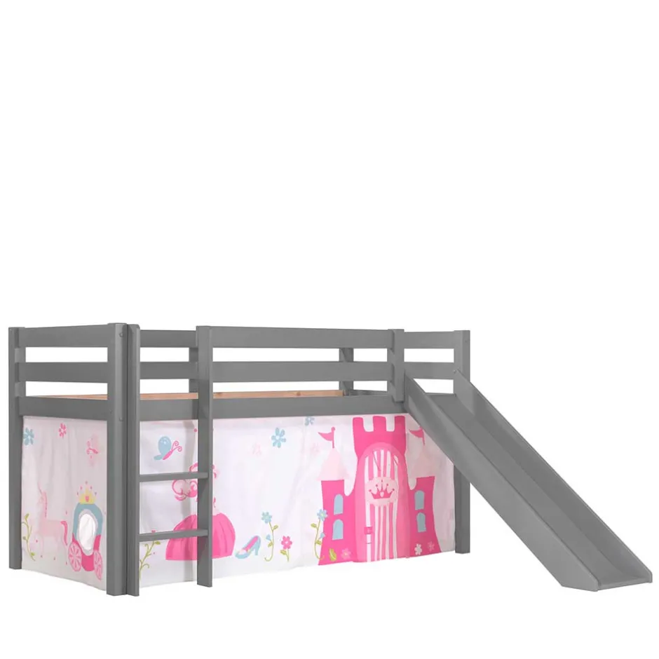 Prinzessin Hochbett mit Rutsche in Grau - Cisada^Wohnen Clearance