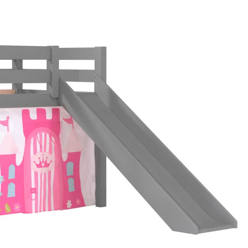 Prinzessin Hochbett mit Rutsche in Grau - Cisada^Wohnen Clearance