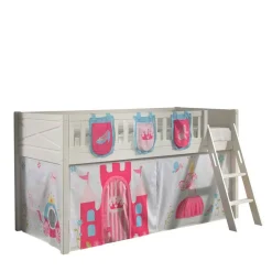 Kinder Wohnen Prinzessin Spielbett Hochbett in Weiß - Brusetta