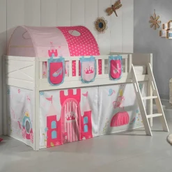 Kinder Wohnen Prinzessin Spielbett Hochbett in Weiß - Brusetta