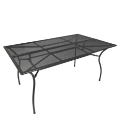 Wohnen Pulverbeschichteter Gartentisch in Dunkelgrau - Lenox