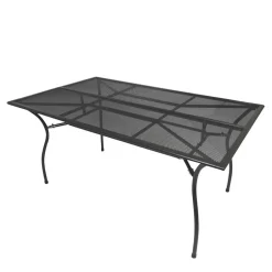 Wohnen Pulverbeschichteter Gartentisch in Dunkelgrau - Lenox