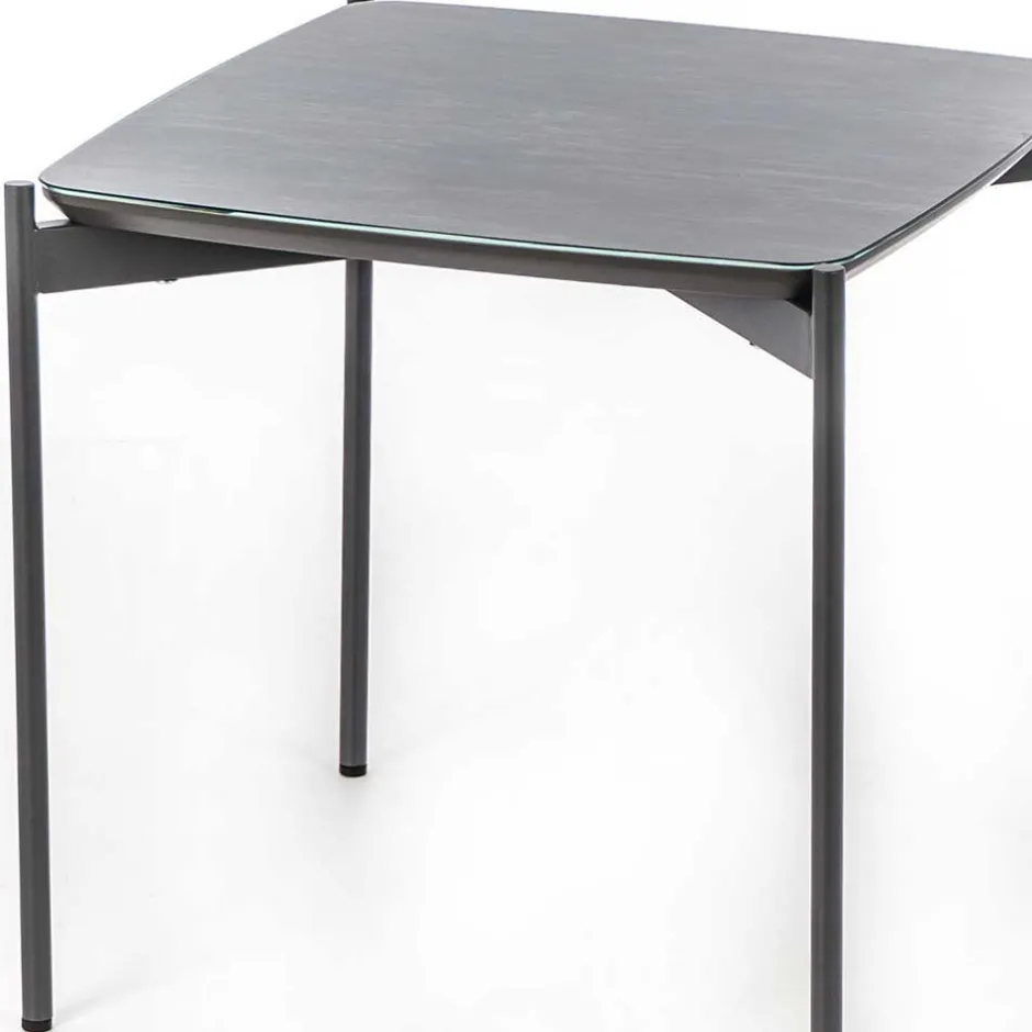 Quadrat Beistelltisch in Blaugrau - Vrono^Wohnen New