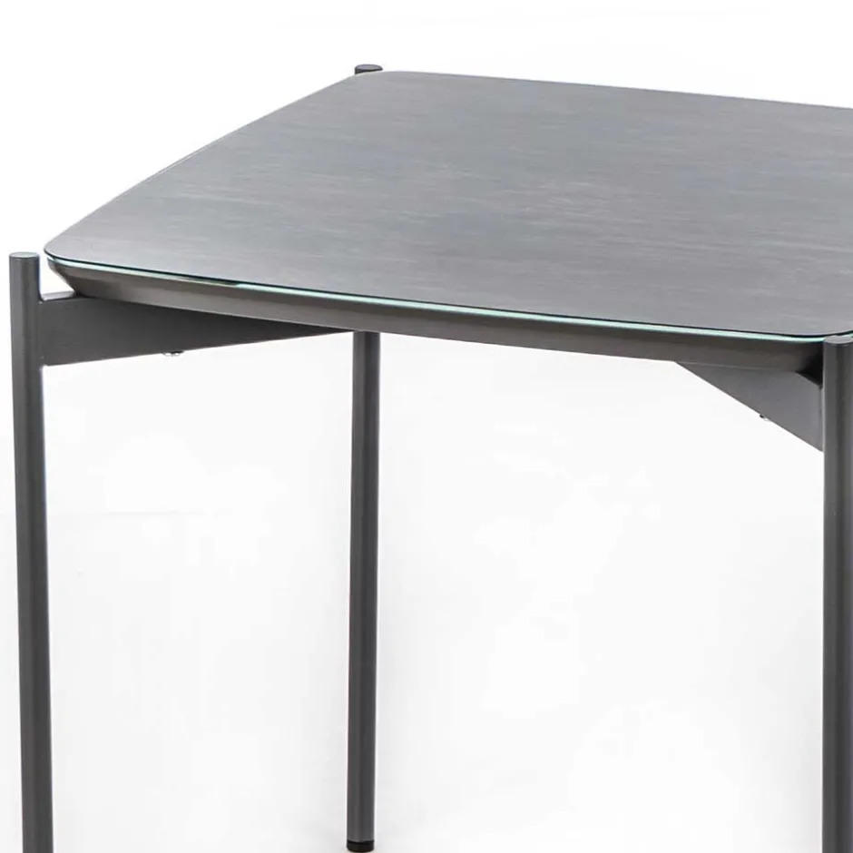 Quadrat Beistelltisch in Blaugrau - Vrono^Wohnen New