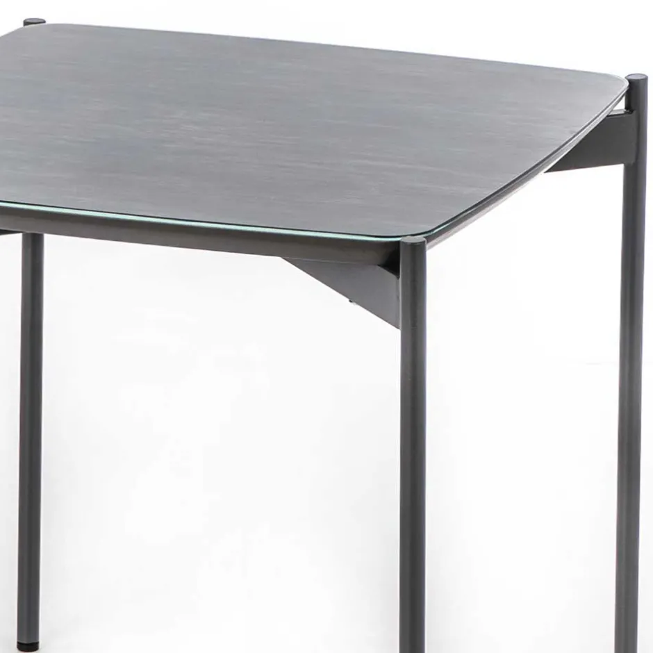 Quadrat Beistelltisch in Blaugrau - Vrono^Wohnen New