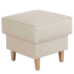 Quadrat Hocker in Beige Kunstleder - Charleen^Wohnen Hot