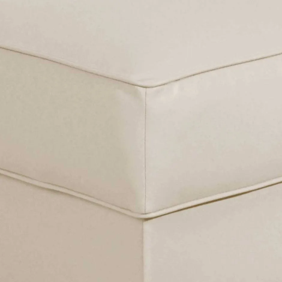 Quadrat Hocker in Beige Kunstleder - Charleen^Wohnen Hot