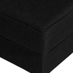 Quadrat Polsterhocker in Schwarz Webstoff - Laviella^Wohnen Sale