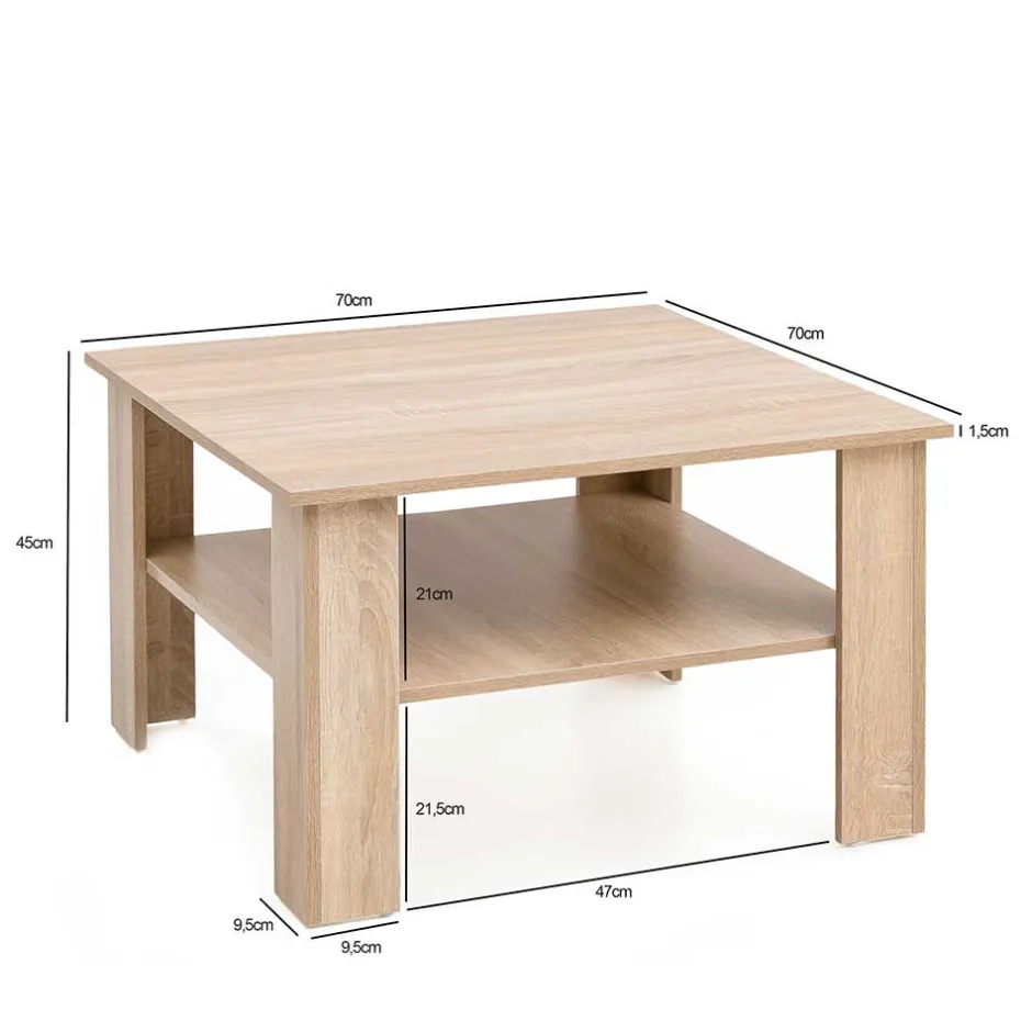Quadrat Sofatisch in Holz Nachbildung - Zero^Wohnen Hot