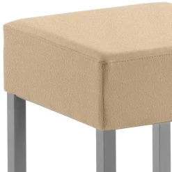 Quadratischer Barhocker in Beige Microfaser - Garrysa^Wohnen Discount