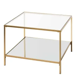 Quadratischer Beistelltisch aus Klarglas - Clair^Wohnen Outlet