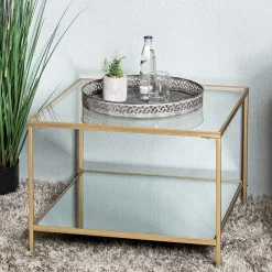 Quadratischer Beistelltisch aus Klarglas - Clair^Wohnen Outlet