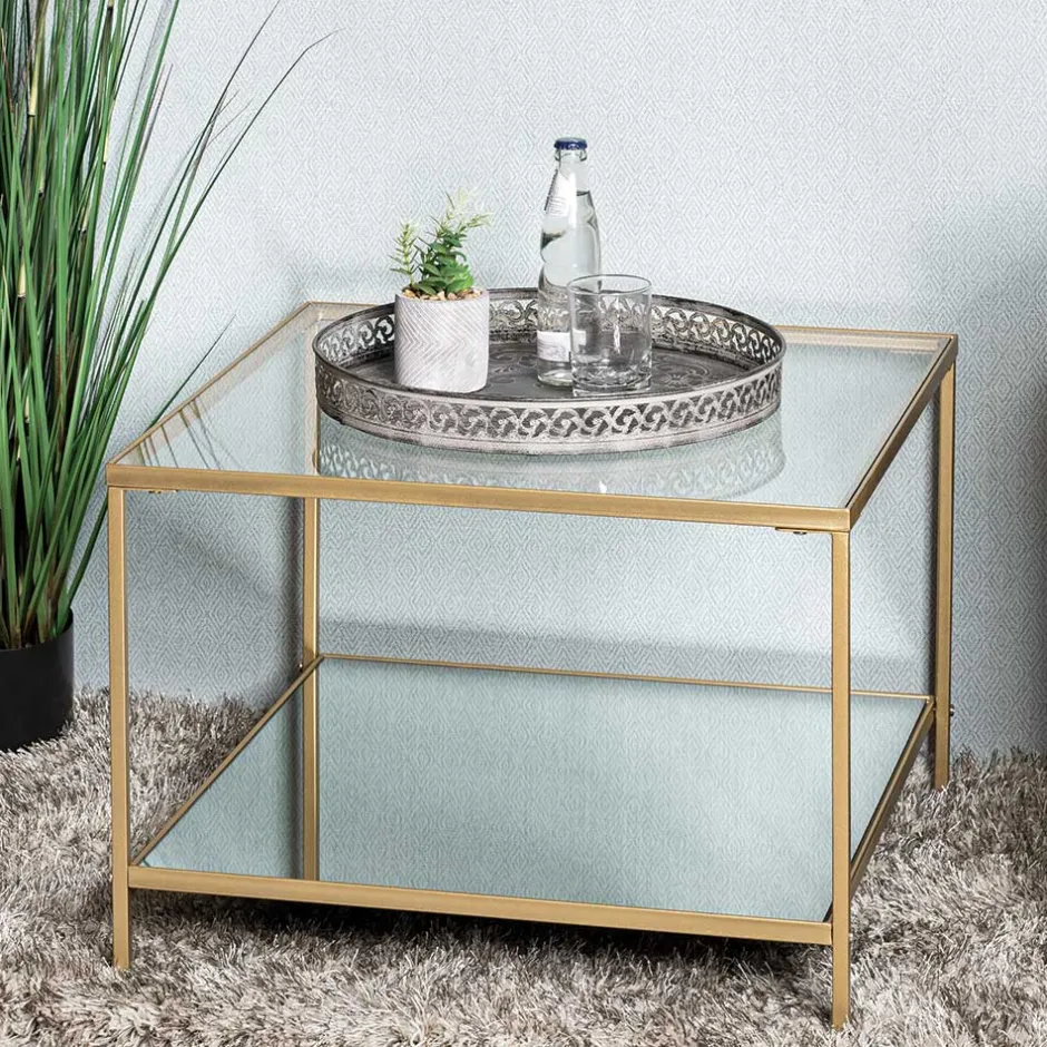 Quadratischer Beistelltisch aus Klarglas - Clair^Wohnen Outlet