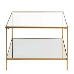 Quadratischer Beistelltisch aus Klarglas - Clair^Wohnen Outlet