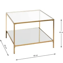 Quadratischer Beistelltisch aus Klarglas - Clair^Wohnen Outlet