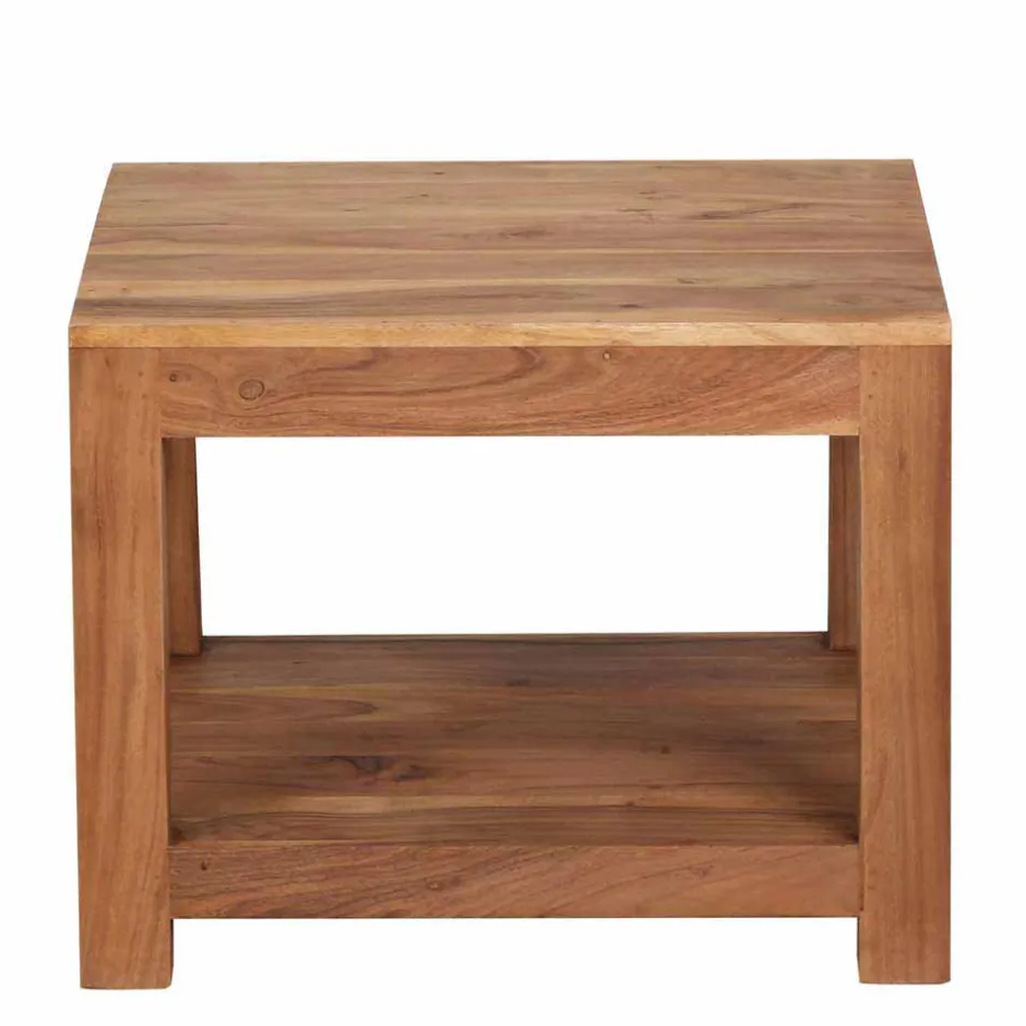 Wohnen Quadratischer Couchtisch Vislan aus Holz naturbelassen Akazie massiv