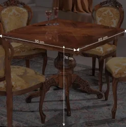 Quadratischer Esstisch im Barock Stil Magari mit Nussbaum Furnier^Wohnen Discount