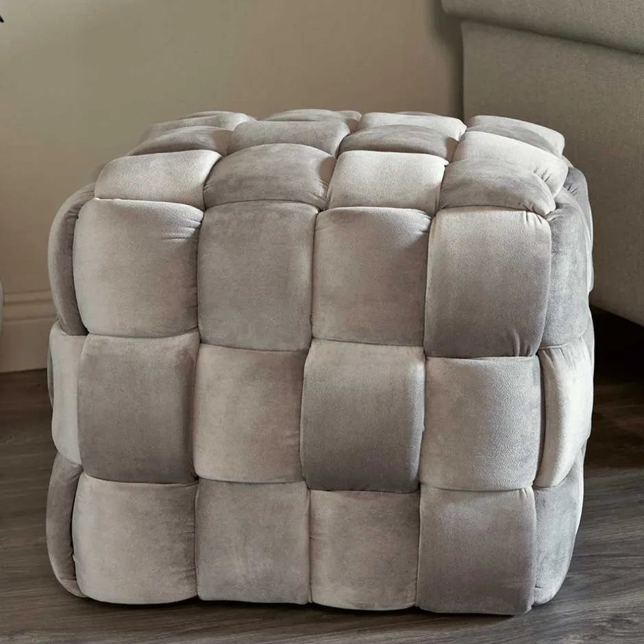 Quadratischer Hocker in Flechtoptik - Malivia^Wohnen Sale