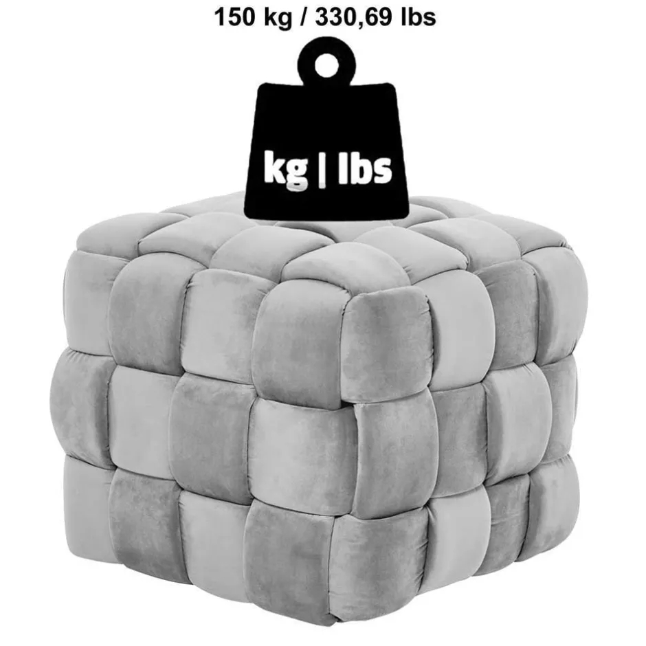 Quadratischer Hocker in Flechtoptik - Malivia^Wohnen Sale