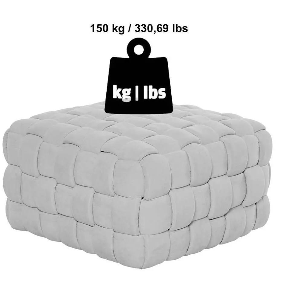 Quadratischer Hocker in Flechtoptik - Malivia^Wohnen Sale