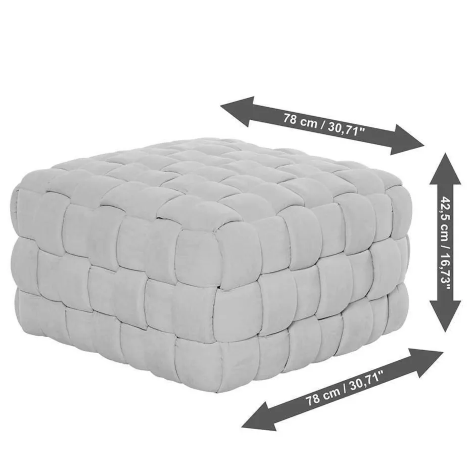 Quadratischer Hocker in Flechtoptik - Malivia^Wohnen Sale