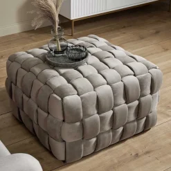 Quadratischer Hocker in Flechtoptik - Malivia^Wohnen Sale