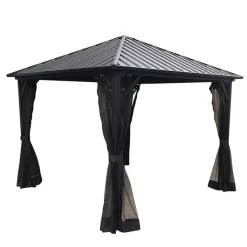 Quadratischer Pavillon mit festem Dach - Blances^Wohnen Best