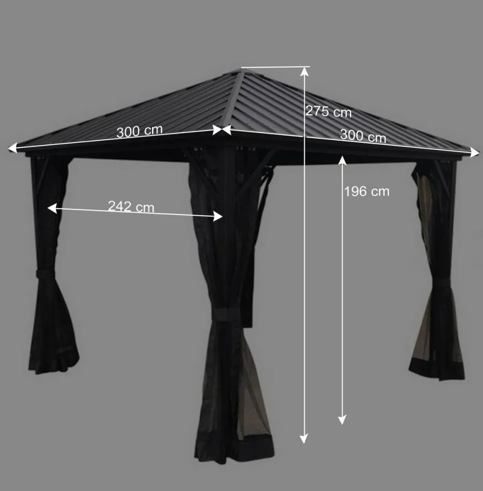 Quadratischer Pavillon mit festem Dach - Blances^Wohnen Best