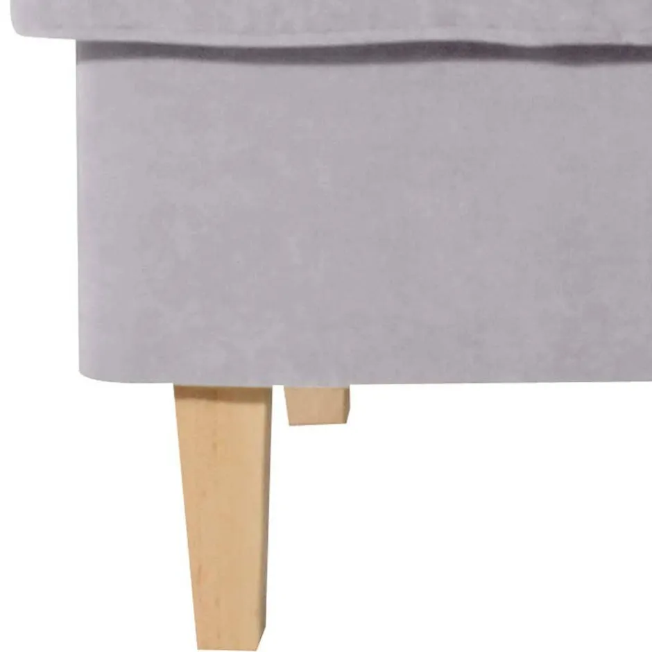 Quadratischer Polsterhocker in Silbergrau - Jiletta^Wohnen