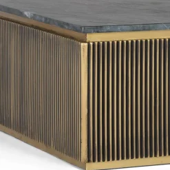 Wohnen Quadratischer Wohnzimmertisch mit Marmorplatte - Hayato