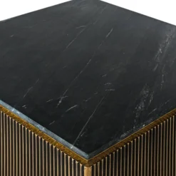 Wohnen Quadratischer Wohnzimmertisch mit Marmorplatte - Hayato