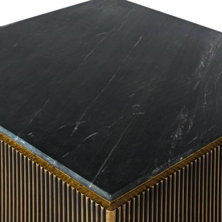 Wohnen Quadratischer Wohnzimmertisch mit Marmorplatte - Hayato