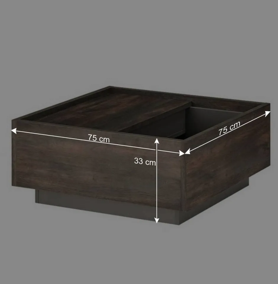 Quadratischer Wohnzimmertisch mit Staufach - Mundo^Wohnen New