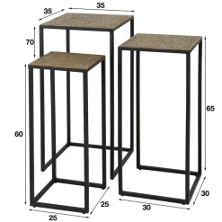 Quadratisches Blumensäulen Set - Christine (dreiteilig)^Wohnen