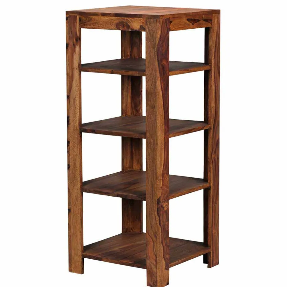 Wohnen Quadratisches Holzregal Hoslo mit fünf Ablagen