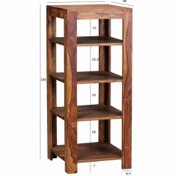 Wohnen Quadratisches Holzregal Hoslo mit fünf Ablagen