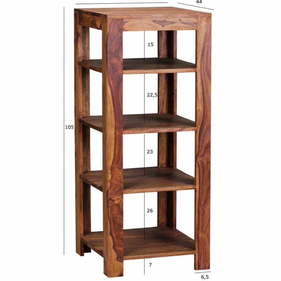 Wohnen Quadratisches Holzregal Hoslo mit fünf Ablagen