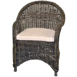 Wohnen Rattan Geflechtsessel im Landhausstil - Hamidy