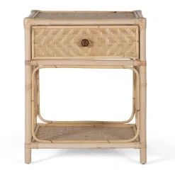 Rattan Nachtkommode mit zwei Ablagen - Robin^Wohnen