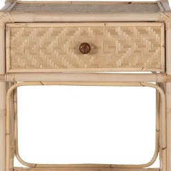 Rattan Nachtkommode mit zwei Ablagen - Robin^Wohnen