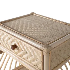 Rattan Nachtkommode mit zwei Ablagen - Robin^Wohnen