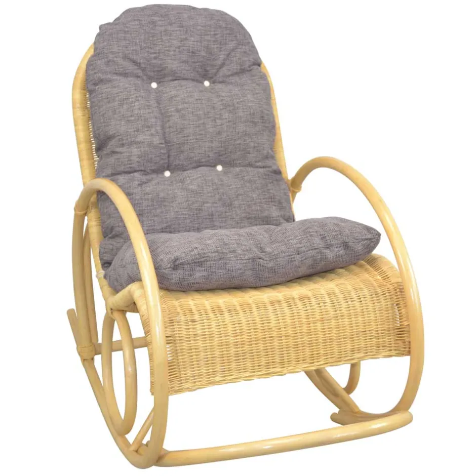 Wohnen Rattan Schaukelstuhl in Natur - Paleara
