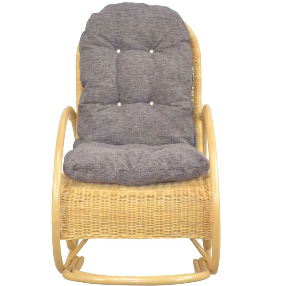 Wohnen Rattan Schaukelstuhl in Natur - Paleara