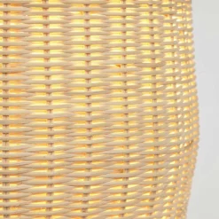 Wohnen Rattan Stehleuchte aus Geflecht in Beige - Abelonia